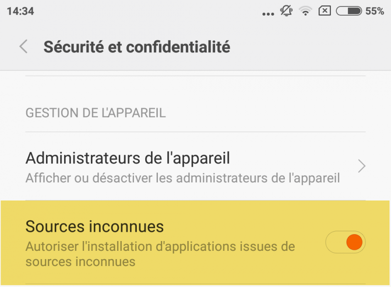 Sources inconnues - sécurité Android